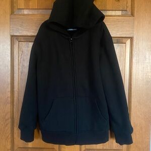 NWT Gap Kids Sherpa-Lined Zip Hoodie Black, L/10